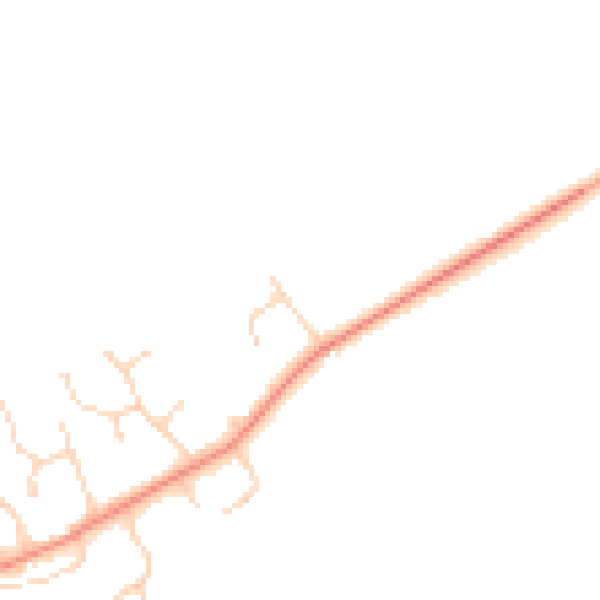 Daytime road noise heatmap for PE6 9PQ