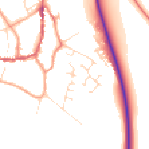 Daytime road noise heatmap for PE8 4BF