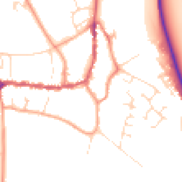 Daytime road noise heatmap for PE8 4BG