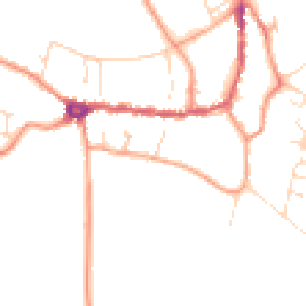 Daytime road noise heatmap for PE8 4BP