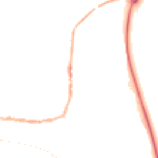 Night-time road noise heatmap for PE8 4DA