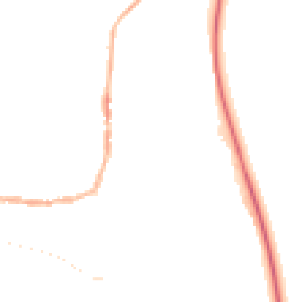 Night-time road noise heatmap for PE8 4EY
