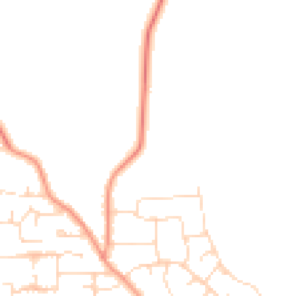 Daytime road noise heatmap for PE8 4FR