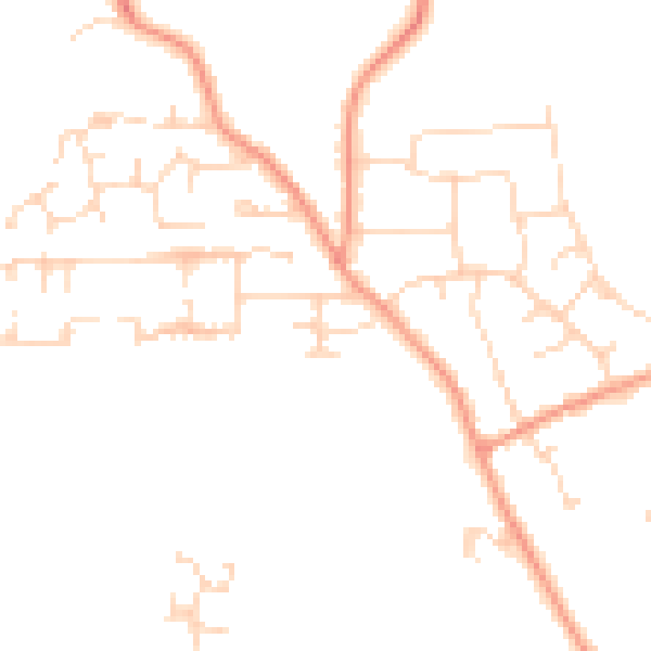 Daytime road noise heatmap for PE8 4JU