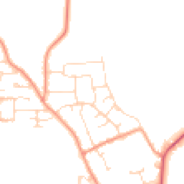 Daytime road noise heatmap for PE8 4ND