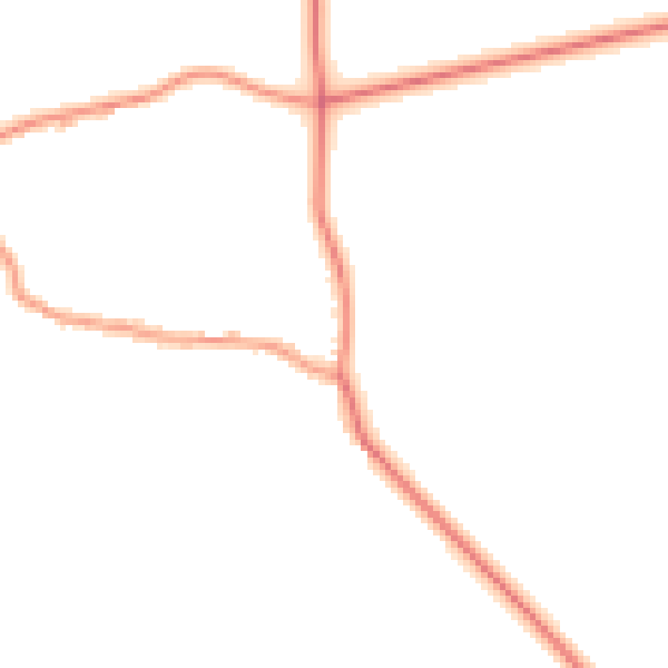 Daytime road noise heatmap for PE8 5BD