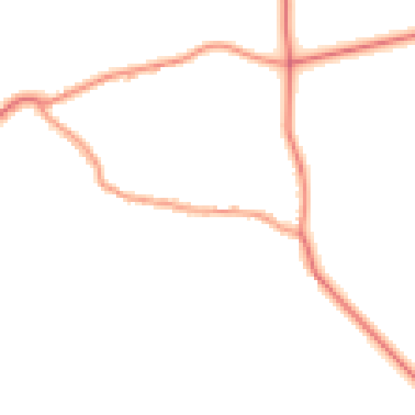 Daytime road noise heatmap for PE8 5BE