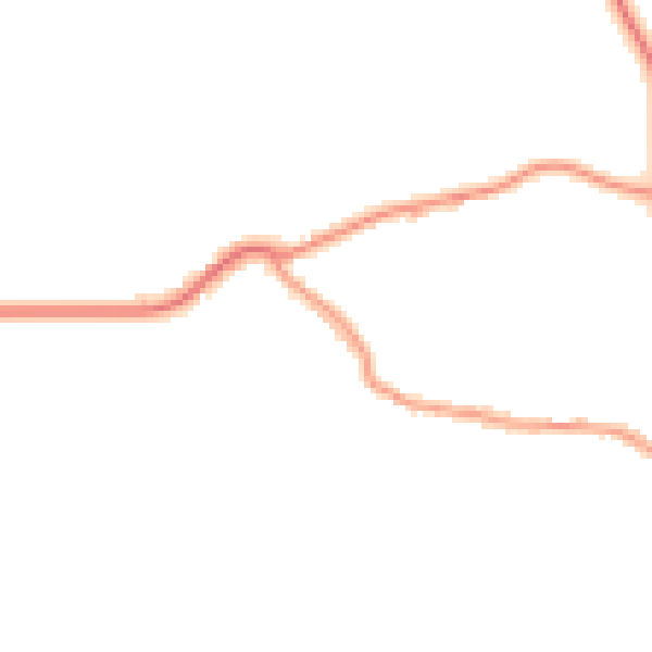 Daytime road noise heatmap for PE8 5BG