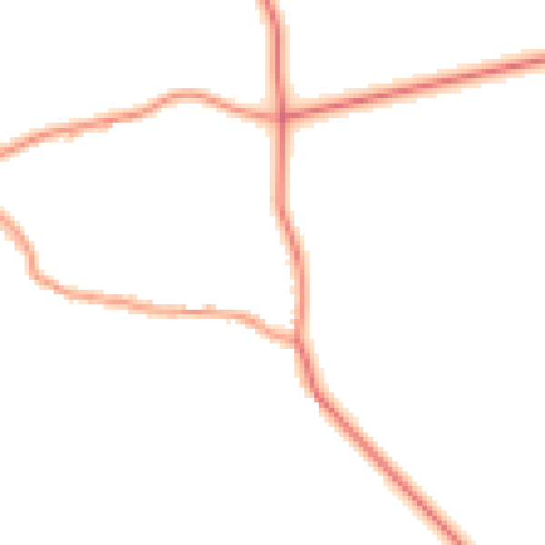 Daytime road noise heatmap for PE8 5FB