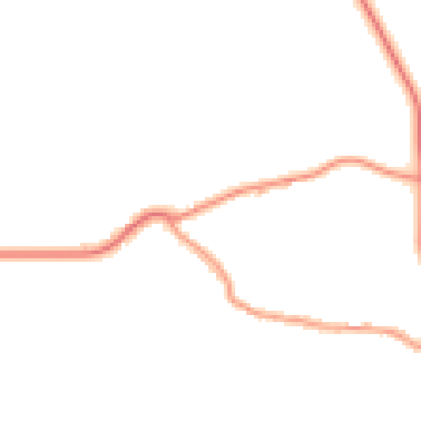 Daytime road noise heatmap for PE8 5FE