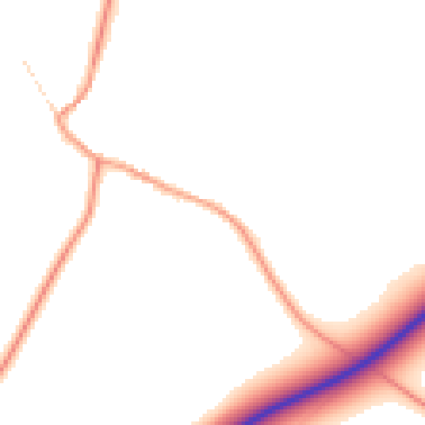 Daytime road noise heatmap for PE8 5HT