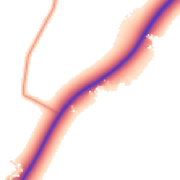 Daytime road noise heatmap for PE8 5JU