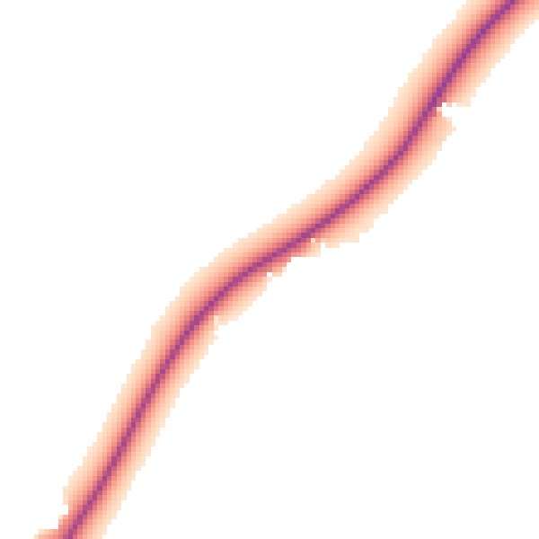 Night-time road noise heatmap for PE8 5JU