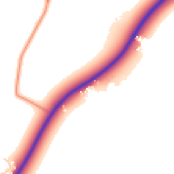 Daytime road noise heatmap for PE8 5JZ