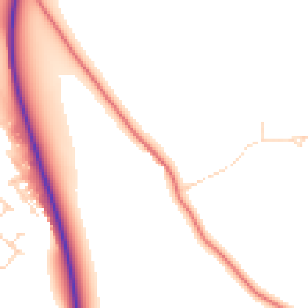 Daytime road noise heatmap for PE8 5LB