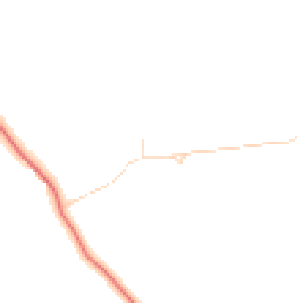 Daytime road noise heatmap for PE8 5LD