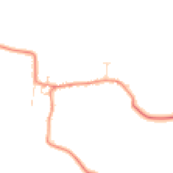 Daytime road noise heatmap for PE8 5LJ
