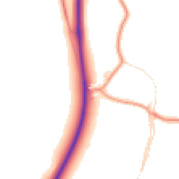 Daytime road noise heatmap for PE8 5PE