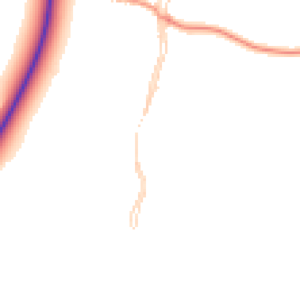 Daytime road noise heatmap for PE8 5PY
