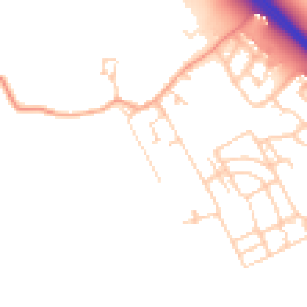 Daytime road noise heatmap for PE8 6AE