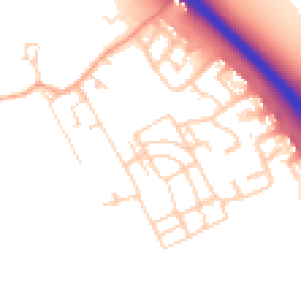 Daytime road noise heatmap for PE8 6AH