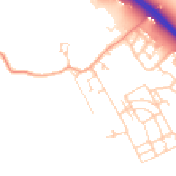 Daytime road noise heatmap for PE8 6HX