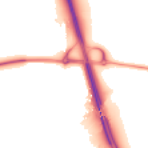 Night-time road noise heatmap for PE8 6LE