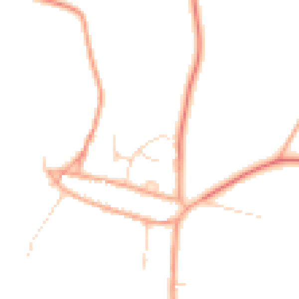 Daytime road noise heatmap for PE8 6RY