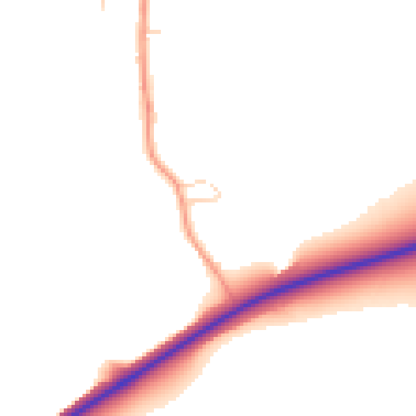 Daytime road noise heatmap for PE8 6SG