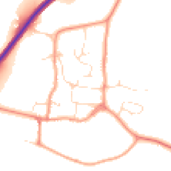 Daytime road noise heatmap for PE8 6TR