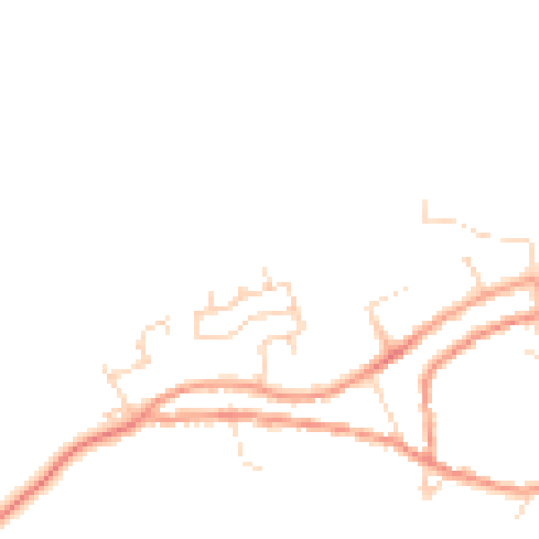 Daytime road noise heatmap for PE8 6WZ