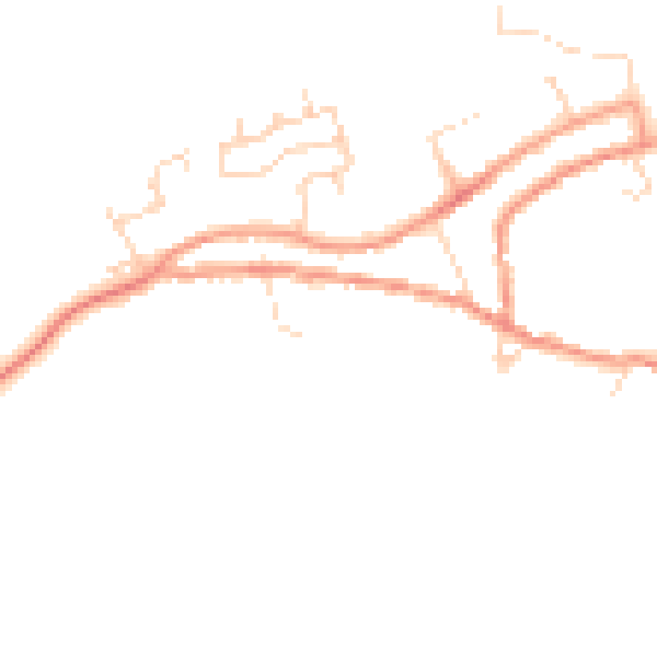 Daytime road noise heatmap for PE8 6XD
