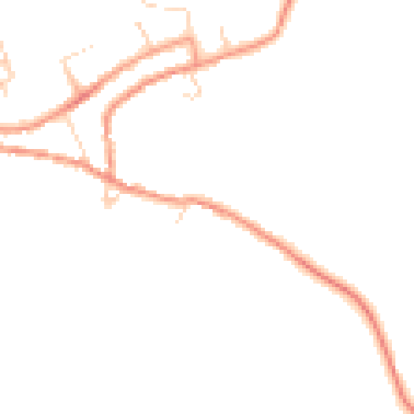 Daytime road noise heatmap for PE8 6XH