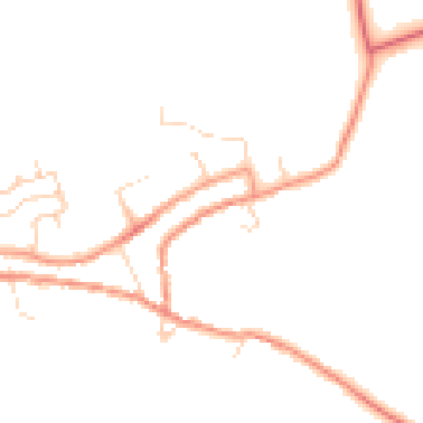 Daytime road noise heatmap for PE8 6XN