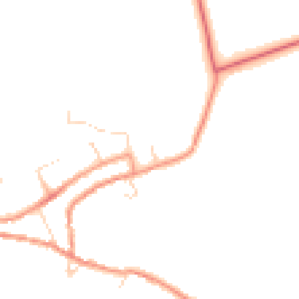 Daytime road noise heatmap for PE8 6XW