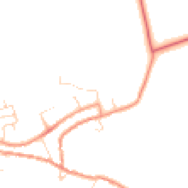 Daytime road noise heatmap for PE8 6YG