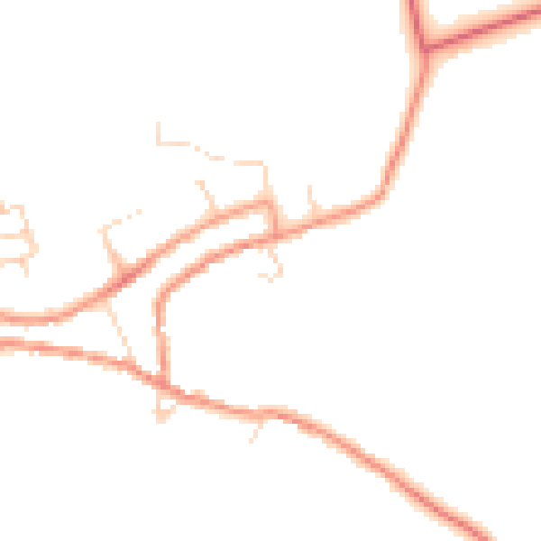 Daytime road noise heatmap for PE8 6YJ