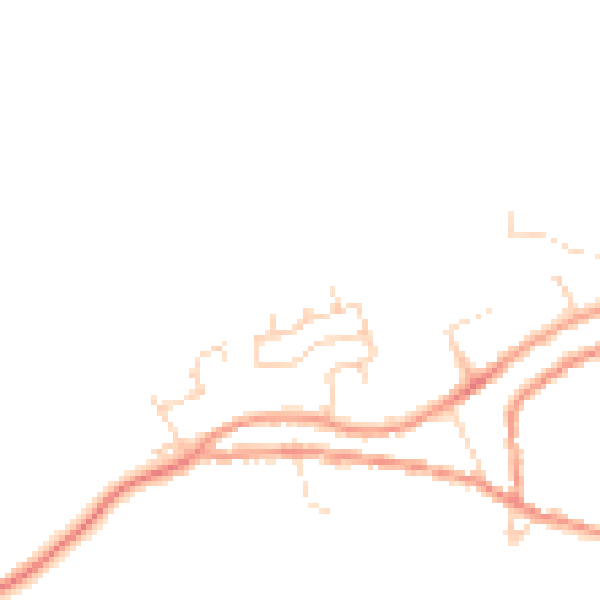 Daytime road noise heatmap for PE8 6YS