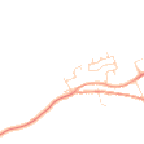 Daytime road noise heatmap for PE8 6YT