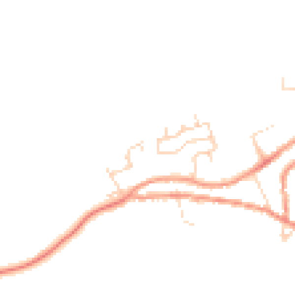 Daytime road noise heatmap for PE8 6YU