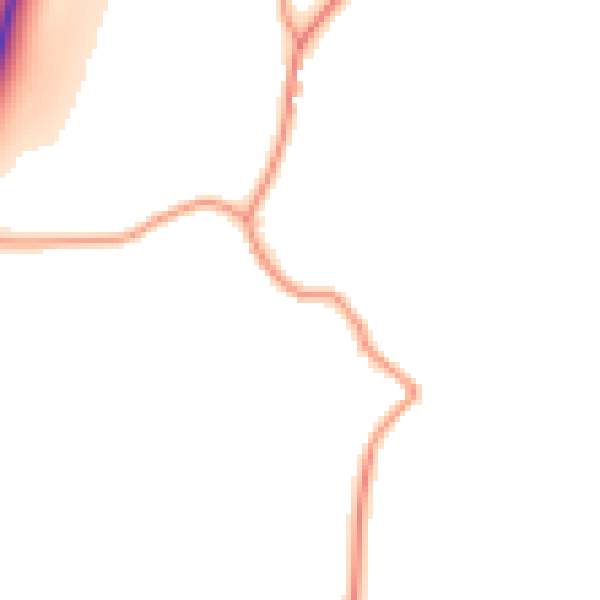 Daytime road noise heatmap for PE8 6YW