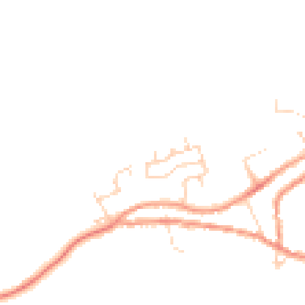 Daytime road noise heatmap for PE8 6YX