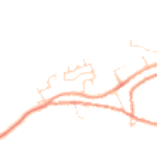 Daytime road noise heatmap for PE8 6YY