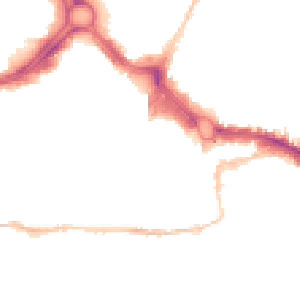 Night-time road noise heatmap for PL1 1AE