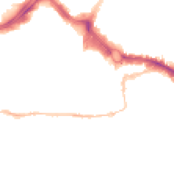 Night-time road noise heatmap for PL1 1DN