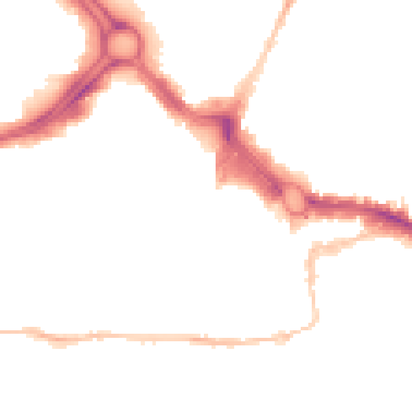 Night-time road noise heatmap for PL1 1DQ