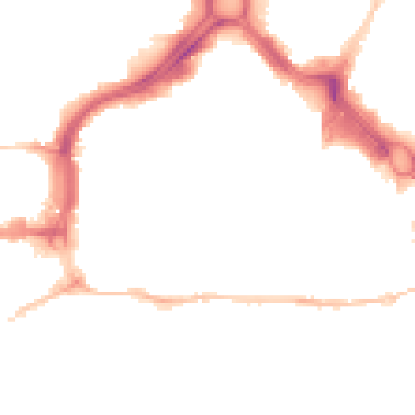 Night-time road noise heatmap for PL1 1DZ
