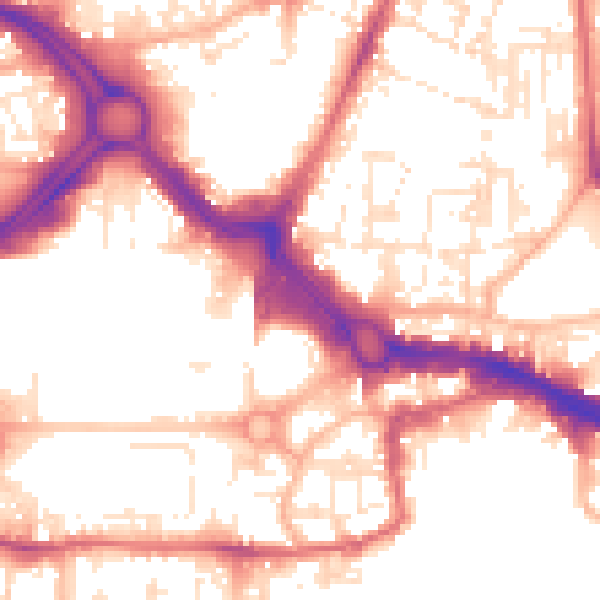 Daytime road noise heatmap for PL1 1EA
