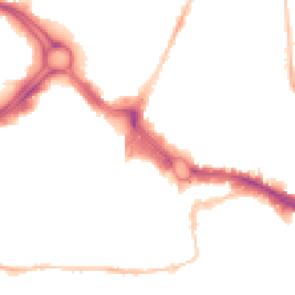Night-time road noise heatmap for PL1 1EA