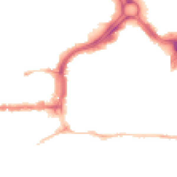 Night-time road noise heatmap for PL1 1ET